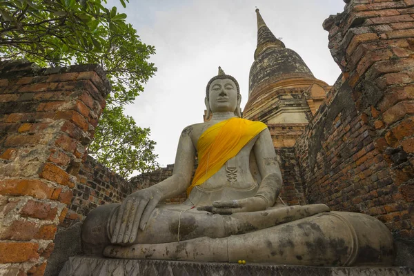 Wat Yai Chaimongkol Templom Ayutthaya Thaiföld — Stock Fotó