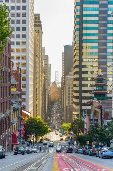 San Francisco Abd Nisan 2018 Kaliforniya Caddesi Manzaralı San Francisco — Stok fotoğraf