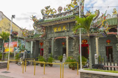 Malezya, Penang 'daki Thean Hou Tapınağı' nın güzel mimarisi