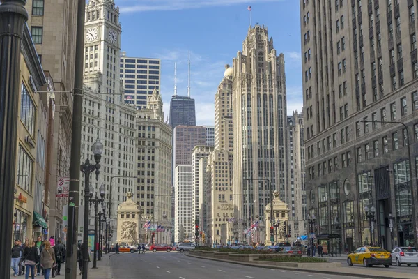 Чикаго Штат Иллинойс Апреля 2018 Года Вид Северный Мичиган Авеню — стоковое фото