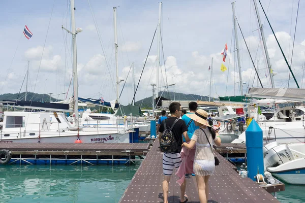 Phuket Thailand Sep 2017 Many Luxury Yachts Moored Chalong Pieron — Stock Photo, Image