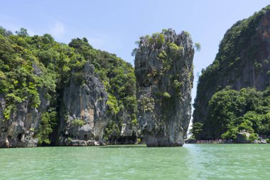 Phang Nga, Tayland 'daki James Bond Adası veya Ko Tapu manzarası 