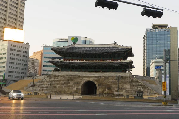 Vackra Namdaemun Grind Vid Gryningen Seoul Sydkorea — Stockfoto