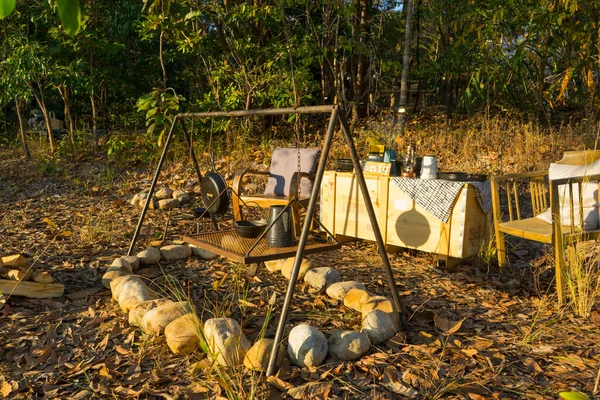 Chiang Mai Thailand Dezembro 2017 Belo Acampamento Perto Uma Lagoa — Fotografia de Stock