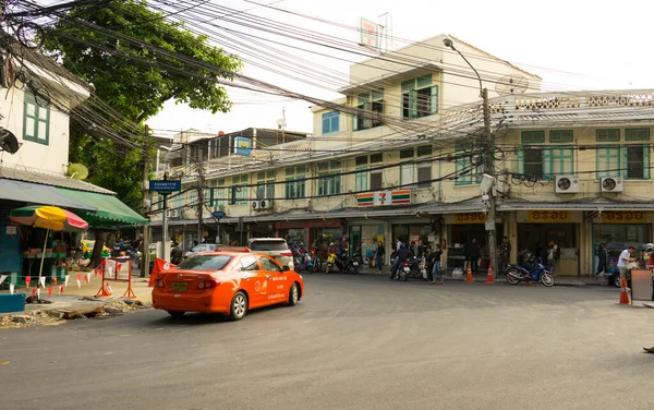 Bangkok Thaiföld Aug 2017 Street View Building People Tha Prachan — Stock Fotó