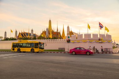 Bangkok, Tayland - 1 Kasım 2019: Bangkok, Tayland 'daki Wat Saket tapınağında Altın Dağ manzarası