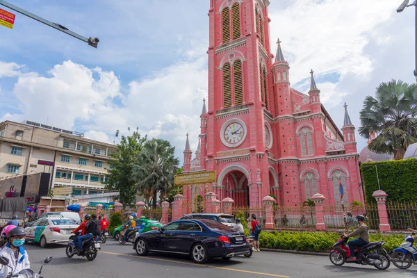 Chi Minh Vietnam Október 2019 Tan Dinh Church Pink Catholic — Stock Fotó