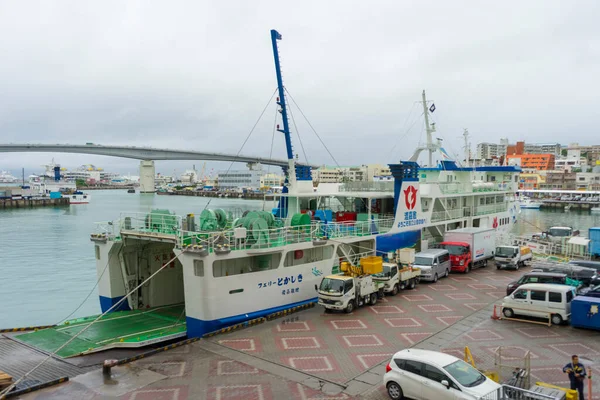 Okinawa Japón Junio 2019 Vista Tomarin Terminal Días Lluvia Naha — Foto de Stock