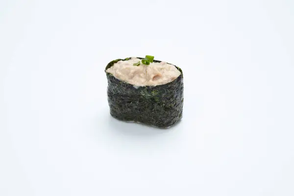 Välsmakande Sushi Vit Isolerad Bakgrund — Stockfoto