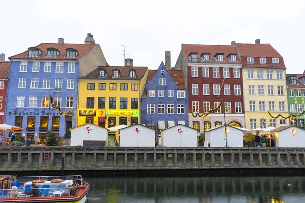 Копенгаген Дания Ноября 2019 Года Набережная Нюхавн Вдоль Канала Нюхавн — стоковое фото