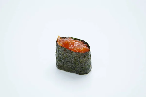 Sushi Roll Caviar White Background — Stock Photo, Image