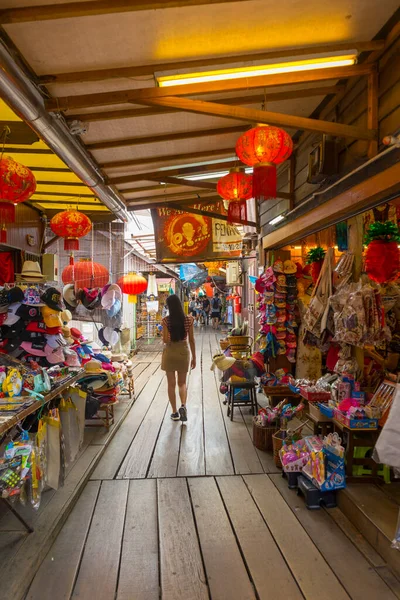 Marché Avec Des Gens Thaïlande — Photo