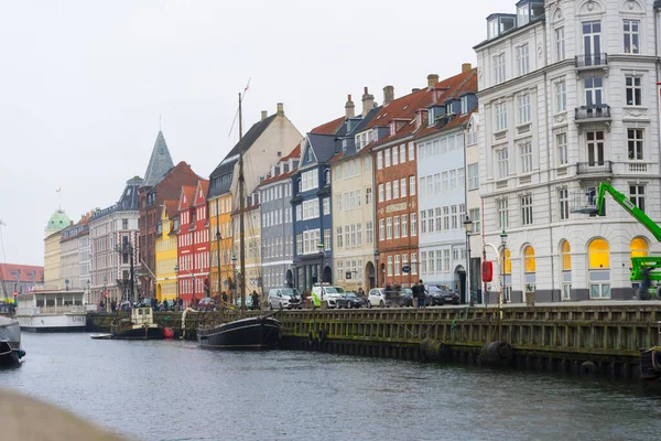 Copenhague Dinamarca Novembro 2019 Fachadas Coloridas Restaurantes Aterro Nyhavn Com — Fotografia de Stock