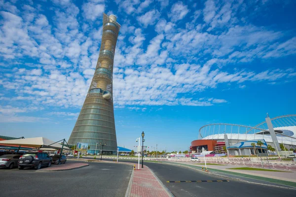 Doha Qatar November 2019 Aspire Tower Nicknamed Torch Doha Located — Stock Photo, Image