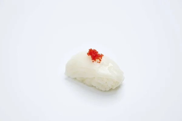 Close Delicioso Sushi Fundo Branco — Fotografia de Stock