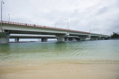 Naha, Okinawa, Japonya 'daki Naminoue plajı manzarası