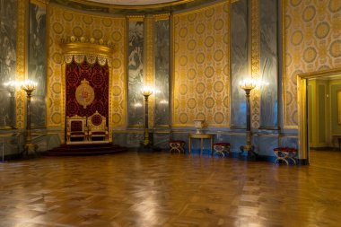 Kopenhag, Danimarka - 26 Kasım 2019: Kopenhag, Danimarka 'daki Christiansborg Sarayı' nın iç görünümü