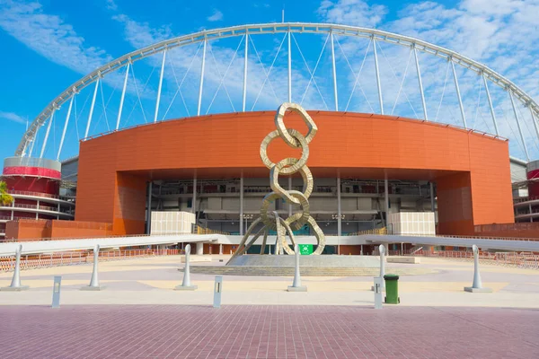 Doha Qatar November 2019 Entrance Khalifa National Stadium Blue Sky — Stock Photo, Image
