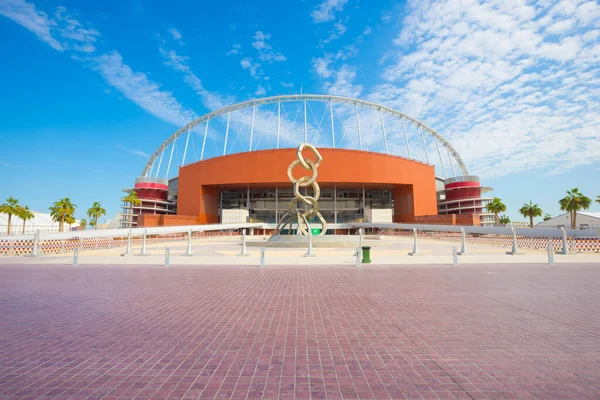 Doha Qatar November 2019 Entrance Khalifa National Stadium Blue Sky — Stock Photo, Image