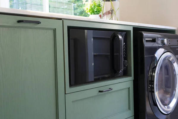 Cocina Moderna Interior Con Electrodomésticos — Foto de Stock