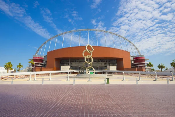 Doha Qatar November 2019 Entrance Khalifa National Stadium Blue Sky — Stock Photo, Image