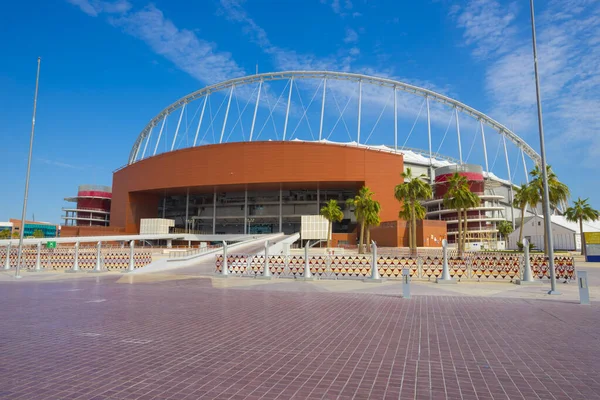 Doha Qatar November 2019 Entrance Khalifa National Stadium Blue Sky — Stock Photo, Image