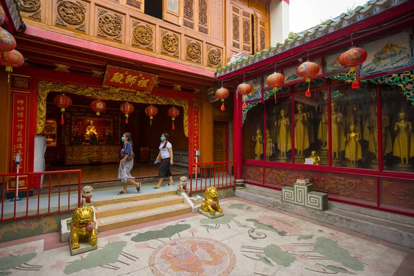 Interior View Wat Mangkon Kamalawat Wat Leng Noei Bangkok Thailand — Stock Photo, Image