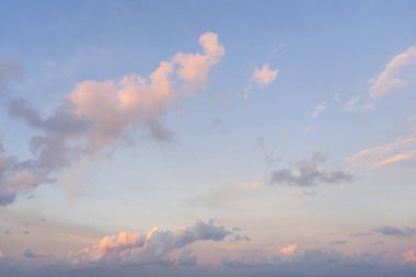 Sunset sky landscape, evening sky and orange clouds.