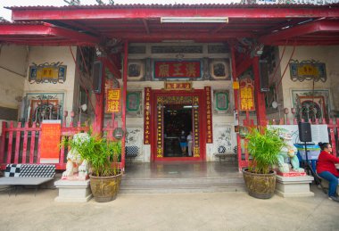 Bangkok, Tayland - 6 Kasım 2020: Tayland 'da Talat Noi' deki Rong Kuak Tapınağı 'nın güzel mimarisi