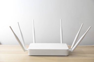 WiFi wireless router. Wireless device for broadband network in office or home. clipart