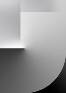 Gölge ile örtüşen soyut arkaplan siyah ve gri geometrik desen.