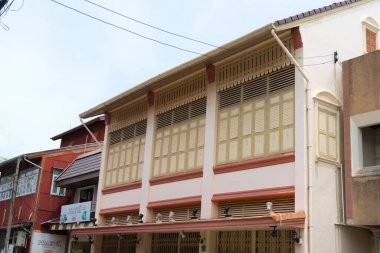 The beautiful old building at Nang ngam road during day time in Songkhla, Thailand