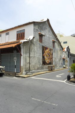 The beautiful old building at Nang ngam road during day time in Songkhla, Thailand