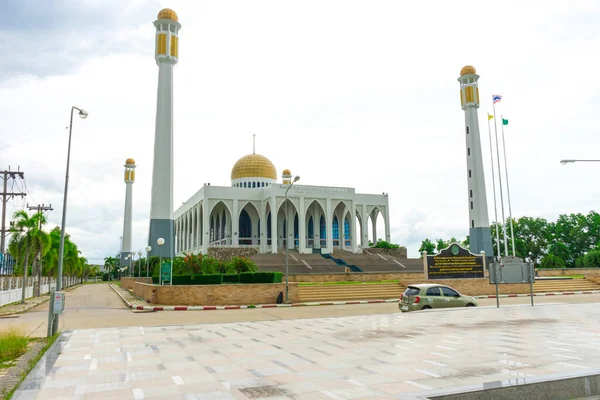 Hatyai Thaiföld 2020 Október Central Mosque Masjid Songkhla Blue Sky — Stock Fotó