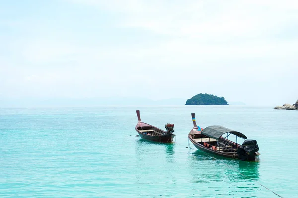 Longtail Boat Harbor Lipe Island South Thailand Tropic Exotic Island — Stock Photo, Image