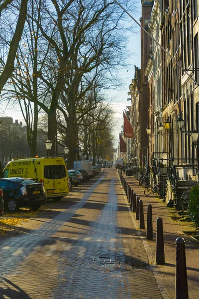 Άμστερνταμ Ολλανδία Νοε 2019 Άποψη Του Δρόμου Και Των Κτιρίων — Φωτογραφία Αρχείου