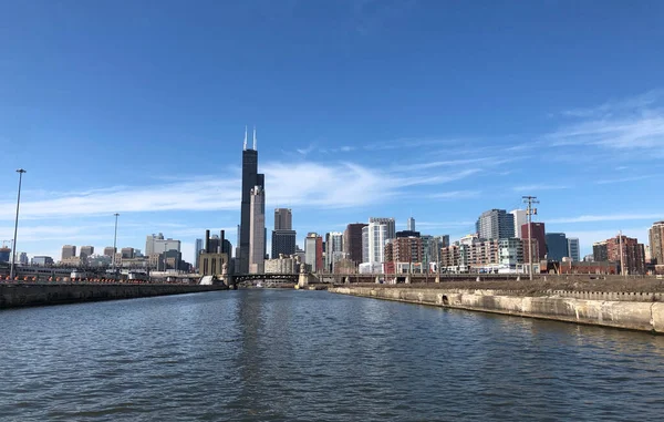 City Skyline Skyscrapers Body Water — Stock Photo, Image