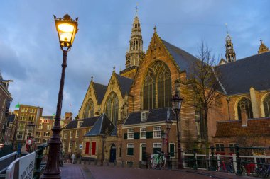 Amsterdam şehir manzarası, Hollanda 