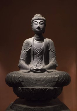 Ho Chi Minh, Vietnam - 18 Ekim 2019 Vietnam Tarihi Müzesi 'nde Buda heykeli