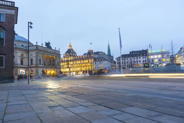 Copenhague Dinamarca Novembro 2019 Vista Praça Nova Rei Entardecer Com — Fotografia de Stock