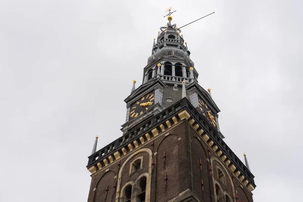 Oude Kerk Oude Kerk Winter Amsterdam Nederland — Stockfoto