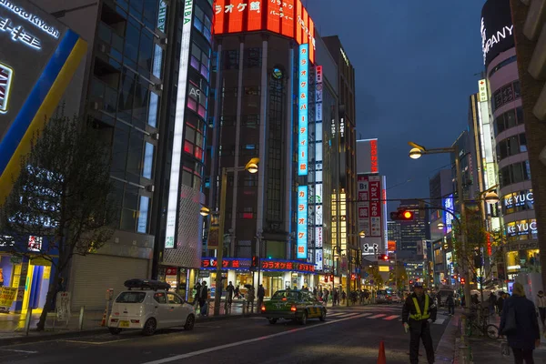 Tokio Japón Diciembre 2019 Vista Calle Paisaje Urbano Por Noche —  Fotos de Stock