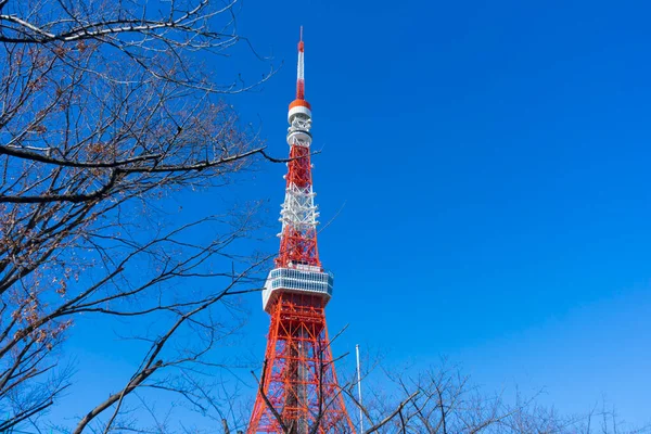 Tokyo Japan Januari 2020 Tokyo Tower Mot Blå Himmel Tokyo — Stockfoto