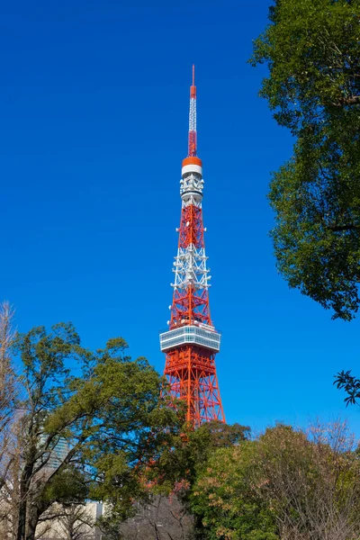 Tokyo Tower Mot Blå Himmel Tokyo Japan — Stockfoto