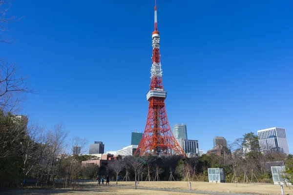 Tokyo Japan Januari 2020 Tokyo Tower Mot Blå Himmel Tokyo — Stockfoto