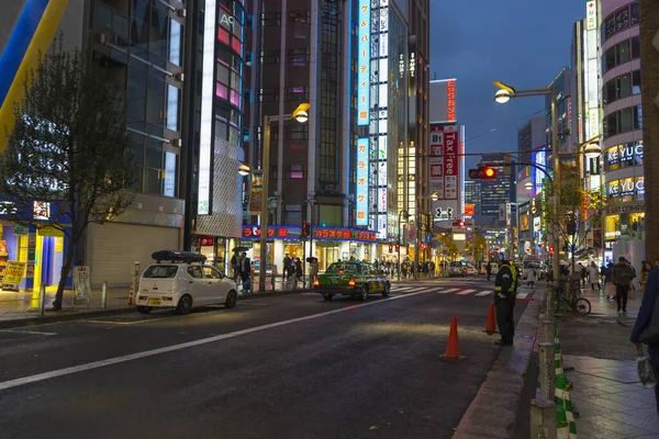 Токио Япония Декабря 2019 Года Вид Улицы Города Ночное Время — стоковое фото