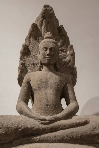 Estatua Buda Protegida Por Capucha Naga Arte Lopburi Tailandia Finales — Foto de Stock