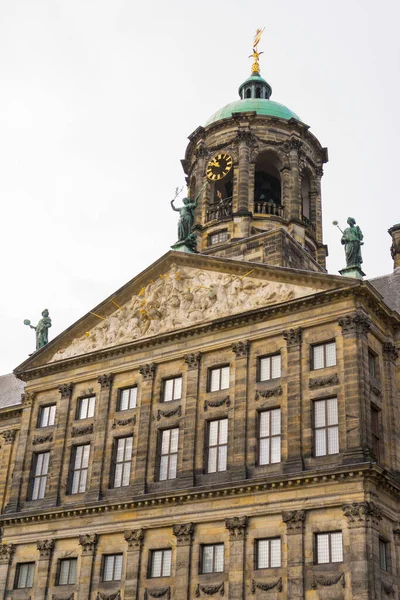 Вид Королівський Палац Амстердам Взимку Амстердамі Нідерланди — стокове фото