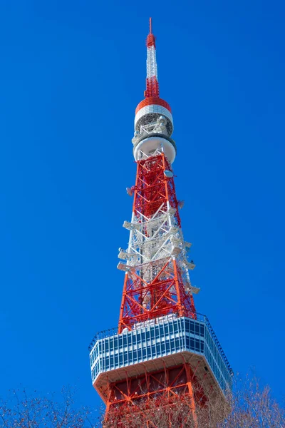 日本东京 2020年1月5日 东京塔与日本东京蓝天的对比 2020年1月5日 — 图库照片