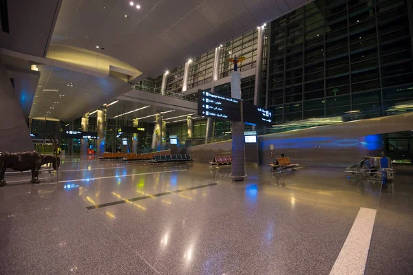 Interior Aeroporto Durante Noite — Fotografia de Stock